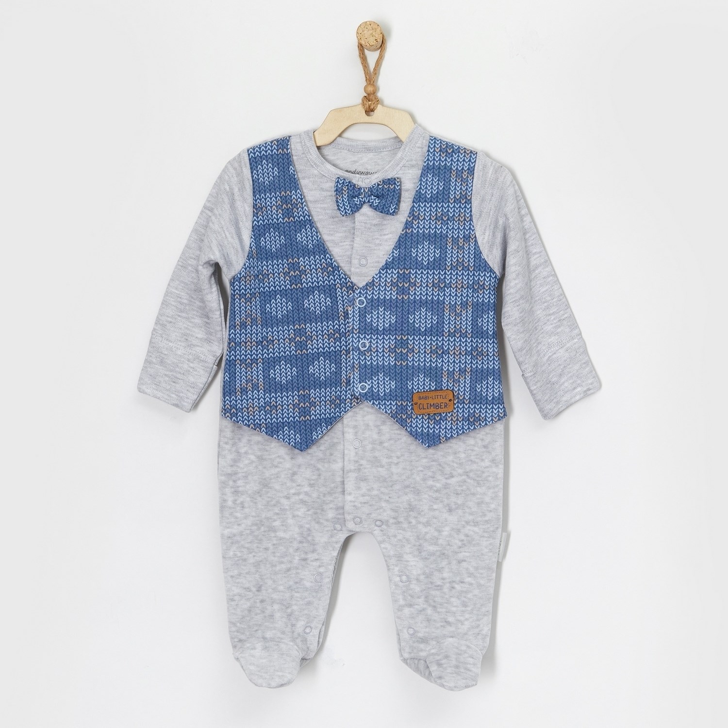 Andywawa Velvet Little Bebek Tulumu AC22146RP Lacivert