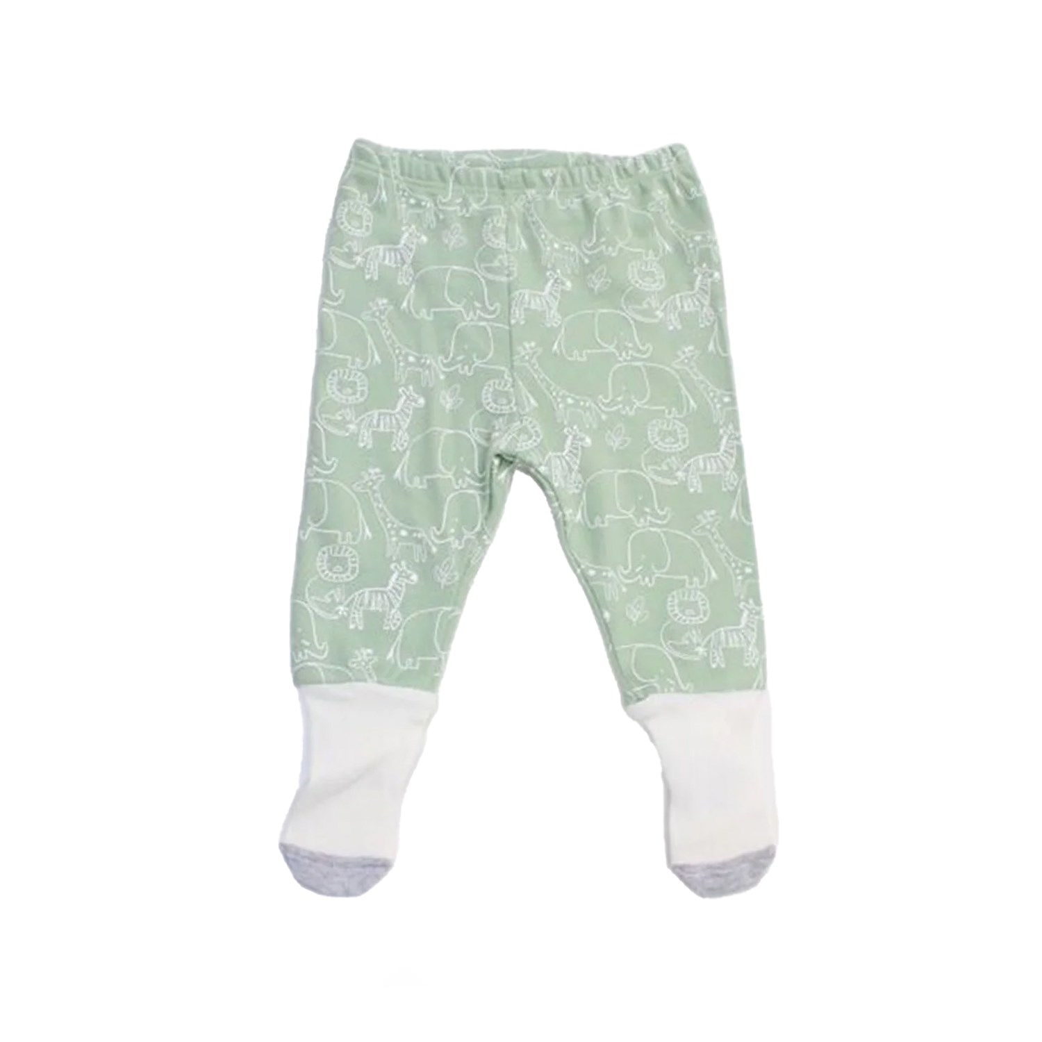 Biorganic Zoo Is Good Çoraplı Bebek Pantolonu 57779 Lime Cream