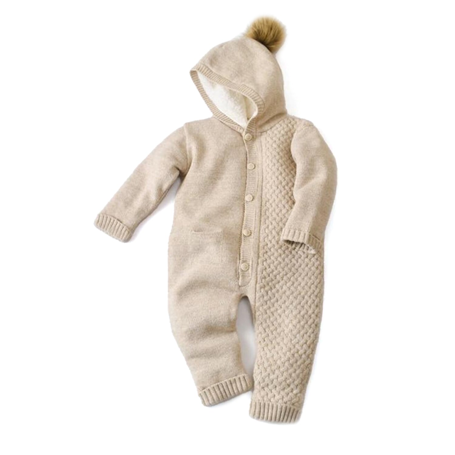 Bibaby Cepli Welsoft Triko Bebek Tulumu 60600 Bej
