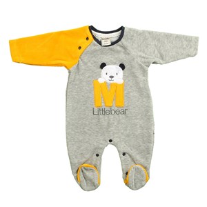 Bebitof Little Bear Kadife Bebek Tulumu 70132 Gri