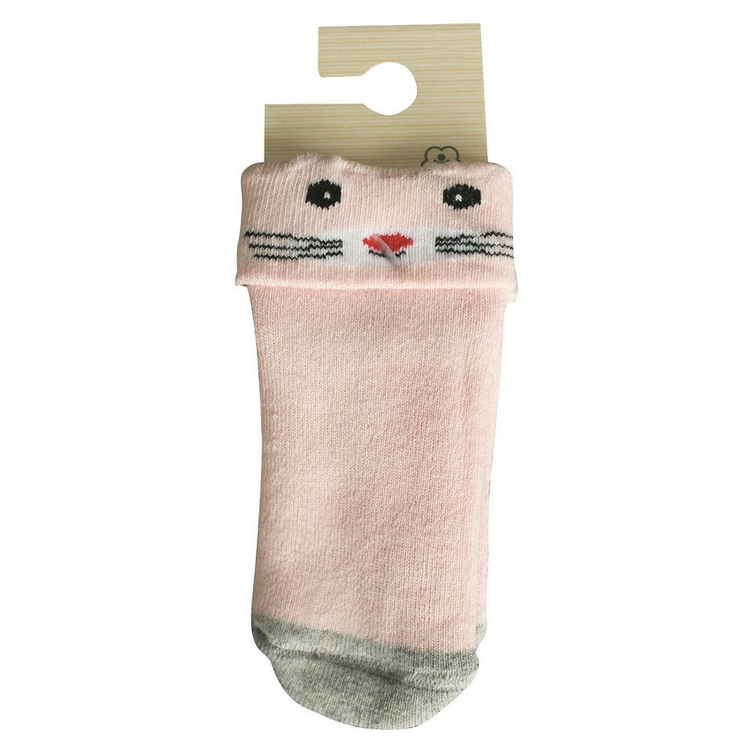 Biorganic Cunning Cat Havlu Bebek Çorabı 68375 Pembe