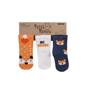 Petit Minou 3'lü Fox Bebek Çorabı 2141-2 Çok Renkli