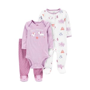 Carter's Kız Bebek Tulum Body Pantolon Set 1N689710 Renkli