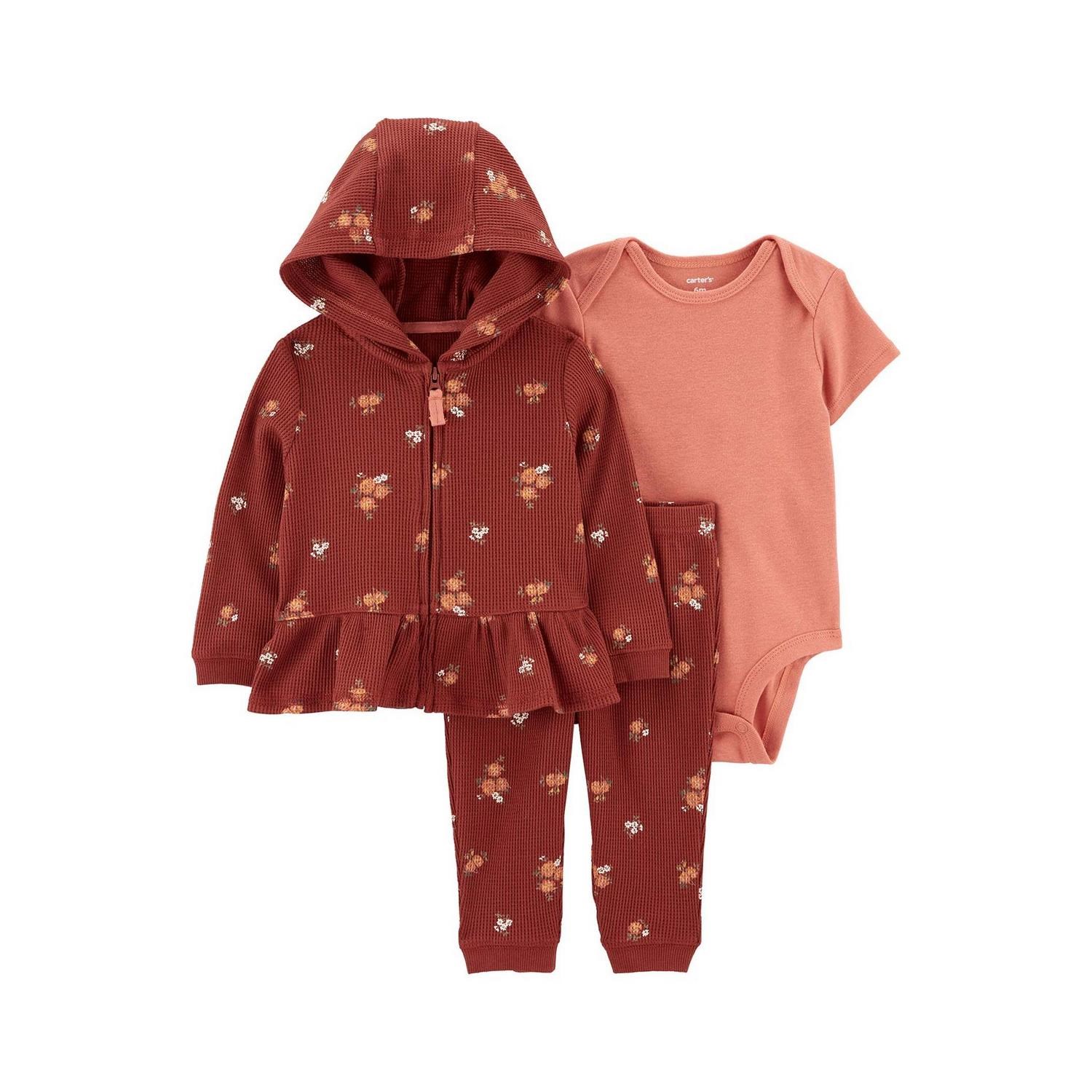 Carter's Kız Bebek Hırkalı Set 1N957210 Kahverengi