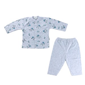 Sebi Bebe Tavşanlı Bebek Pijama Takımı 2330 Gri