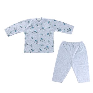 Sebi Bebe Tavşanlı Bebek Pijama Takımı 2330 Gri