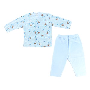 Sebi Bebe Tavşanlı Bebek Pijama Takımı 2330 Mavi