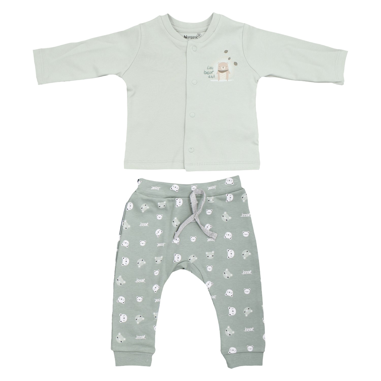 Biorganic Hug me Bear Bebek Pijama Takımı 59705 Yeşil