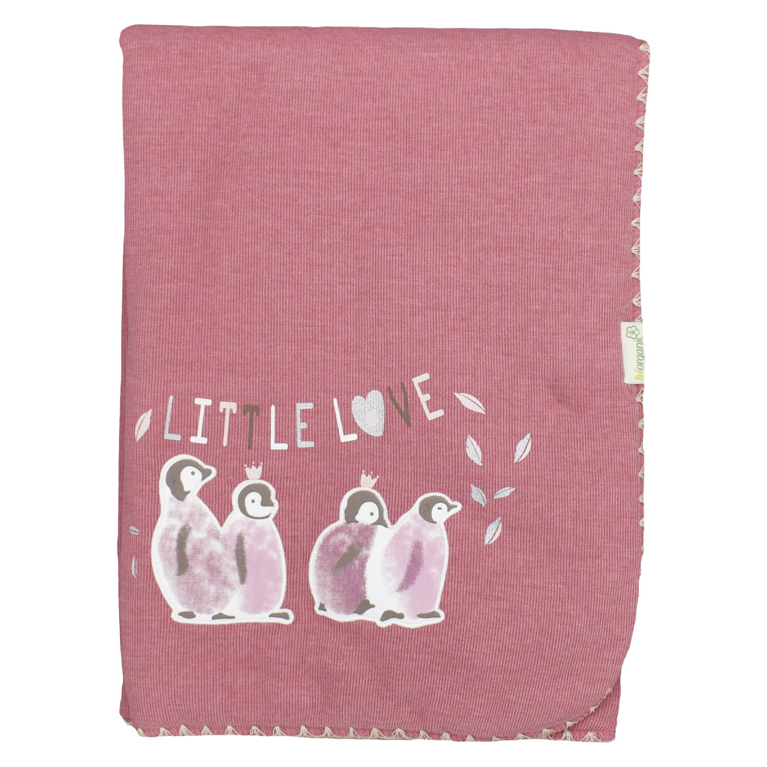 Biorganic Little Love Elyaflı Bebek Battaniyesi Gül Kurusu