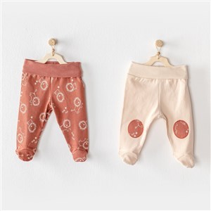 Andywawa Footed Mix 2'li Patikli Bebe Pantolonu AC23455 Tarçın