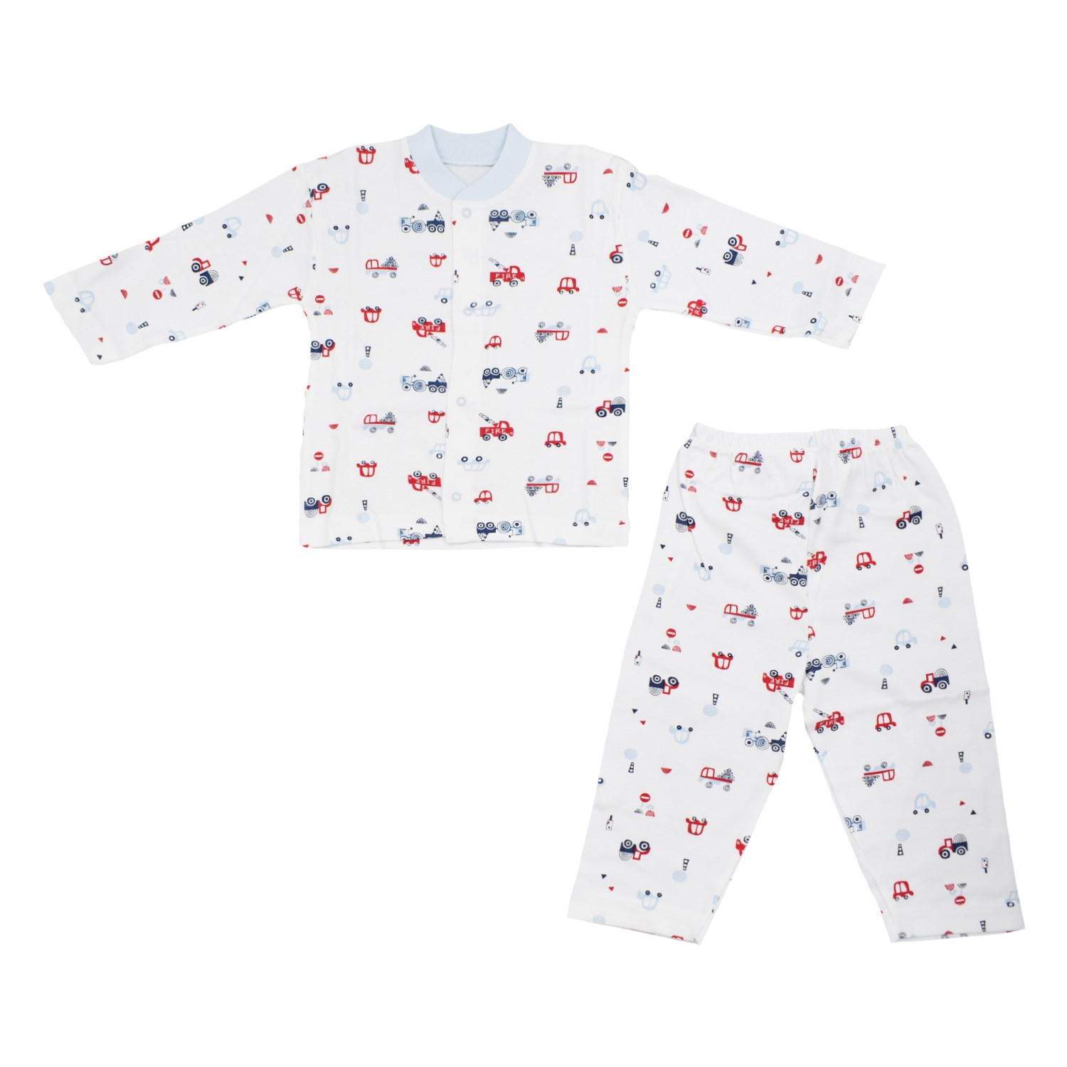 Sebi Bebe Bebek Pijama Takımı 2302 Beyaz-Mavi