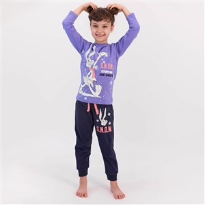 Looney Tunes Kız Çocuk Pijama Takımı L1406-3 İndigo