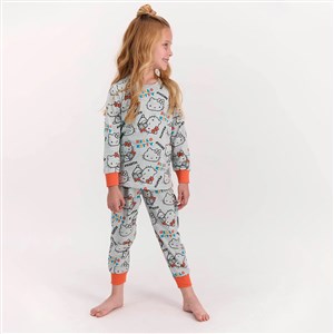 Hello Kitty Kız Çocuk Pijama Takımı L1401-3 Yeşil Melanj