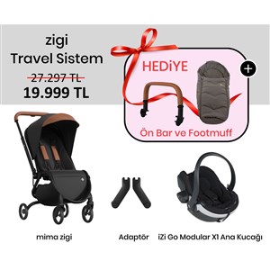 Mima Zigi Travel Sistem Bebek Arabası Black-Camel