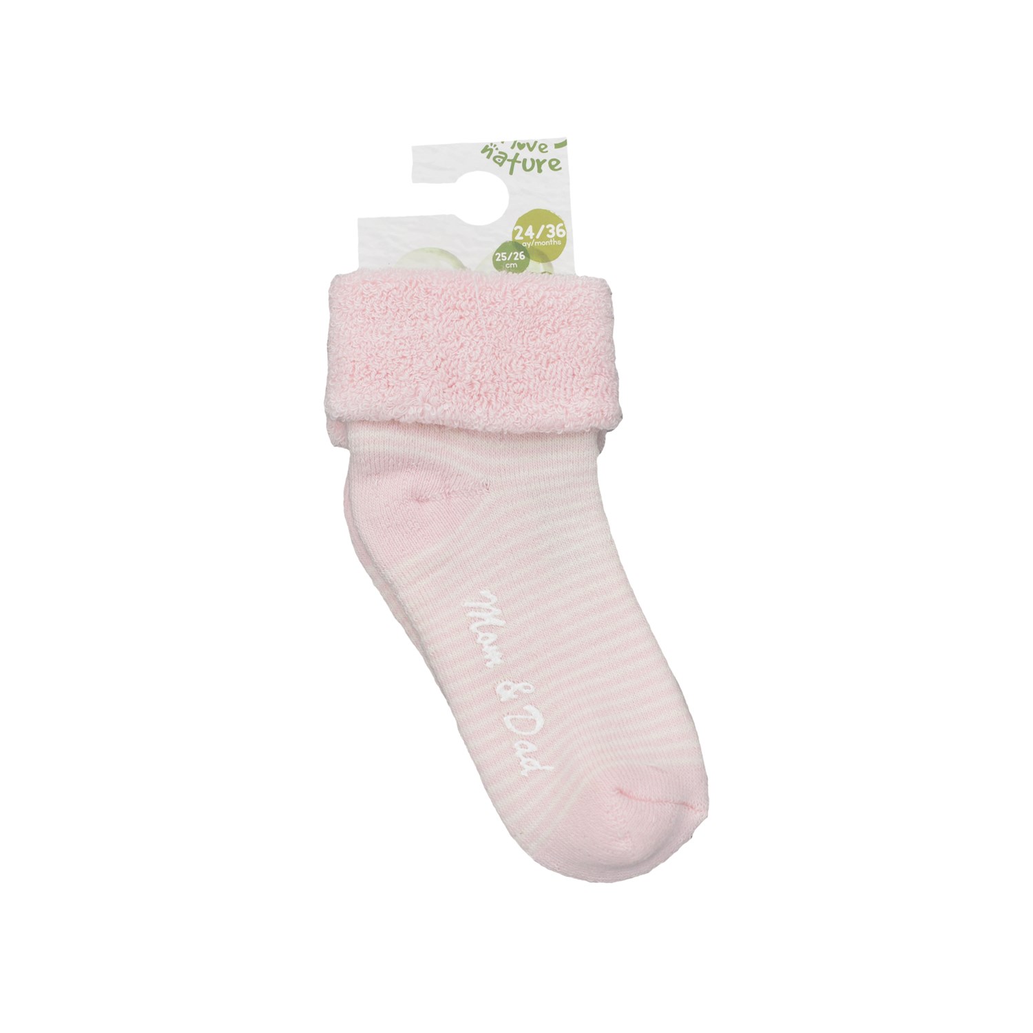 Biorganic Mom   Dad Kaymaz Bebek Çorabı 68354 Pembe
