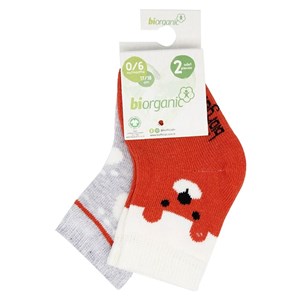 Biorganic Happy Bear 2'li Bebek Çorabı 68409 Kiremit