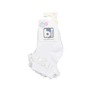 Bibaby Dantelli 2'li Bebek Çorabı 68231 Beyaz-Pembe