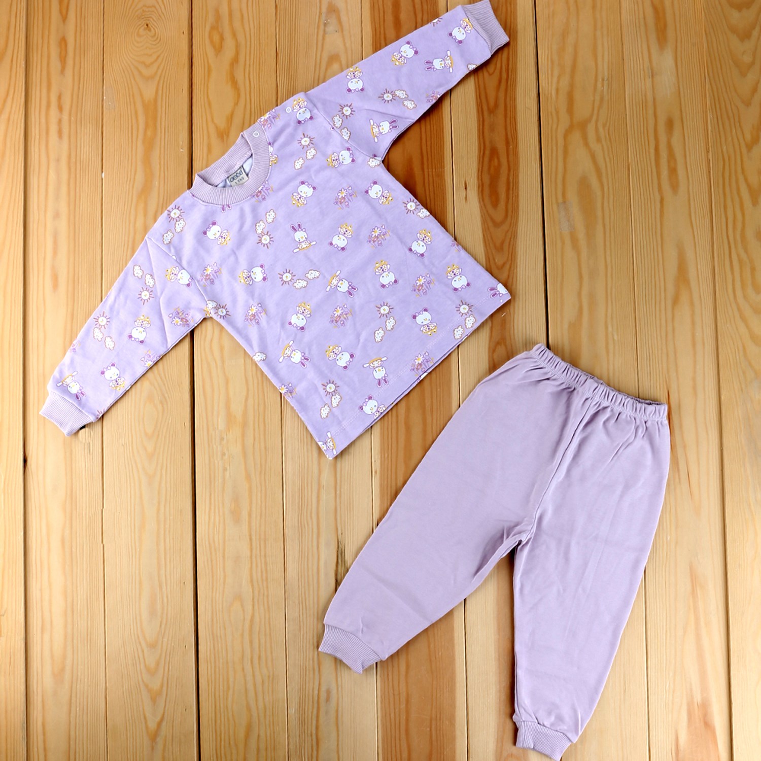 Sebi Bebe Ayı Desenli Pijama Takımı 2243 Lila
