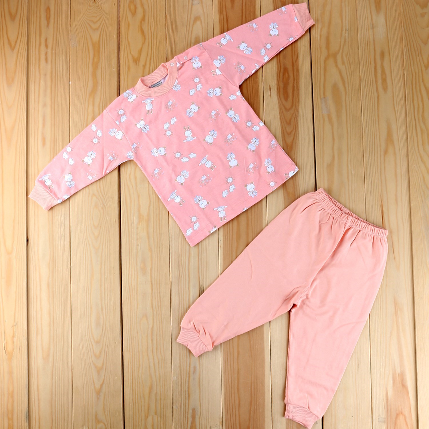 Sebi Bebe Ayı Desenli Pijama Takımı 2243 Pembe