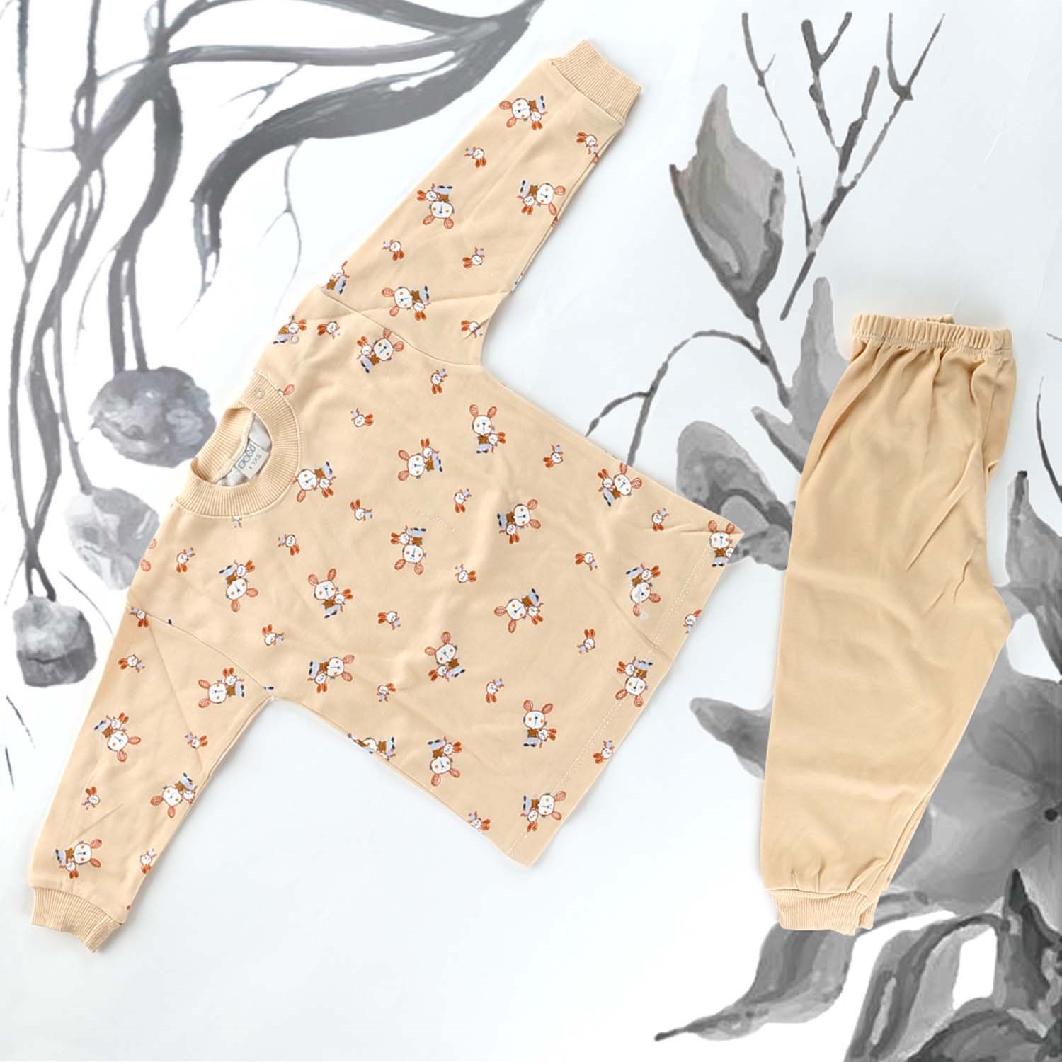 Sebi Bebe Ayı Desenli Pijama Takımı 2239 Kahverengi