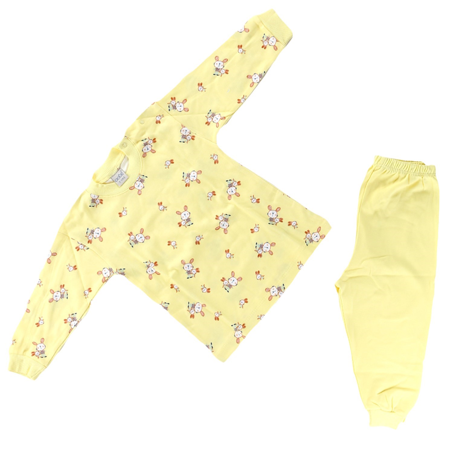 Sebi Bebe Tavşan Desenli Pijama Takımı 2239 Sarı