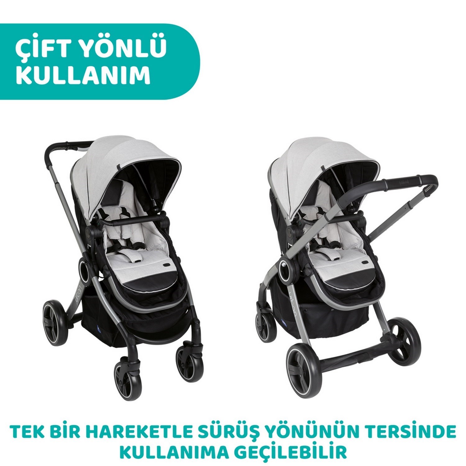 Chicco Duo Urban Pro Bebek Arabası Grey Mist