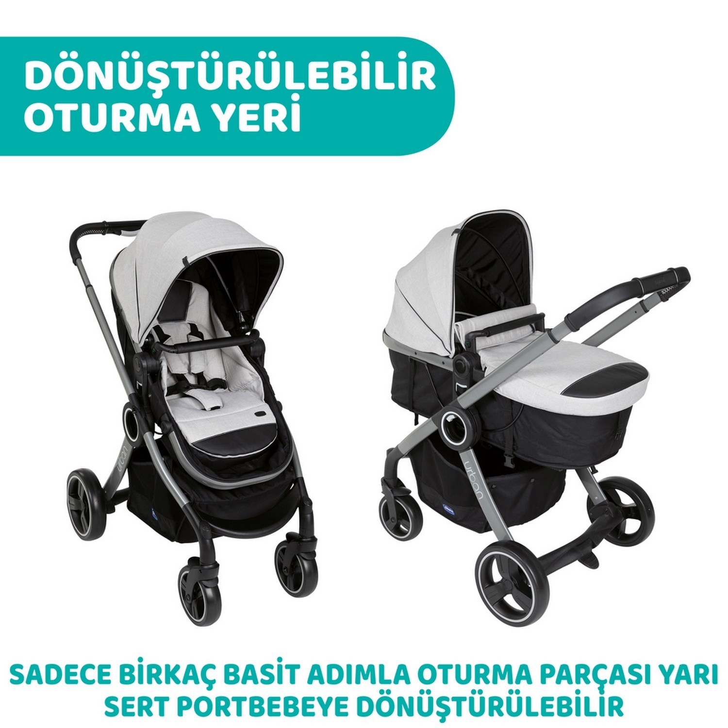 Chicco Duo Urban Pro Bebek Arabası Grey Mist