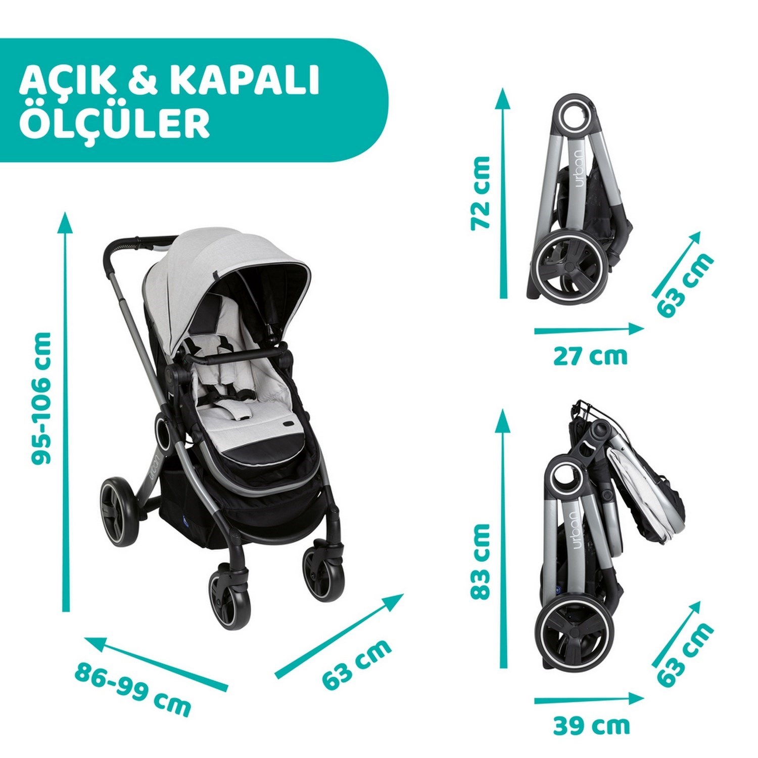 Chicco Duo Urban Pro Bebek Arabası Grey Mist