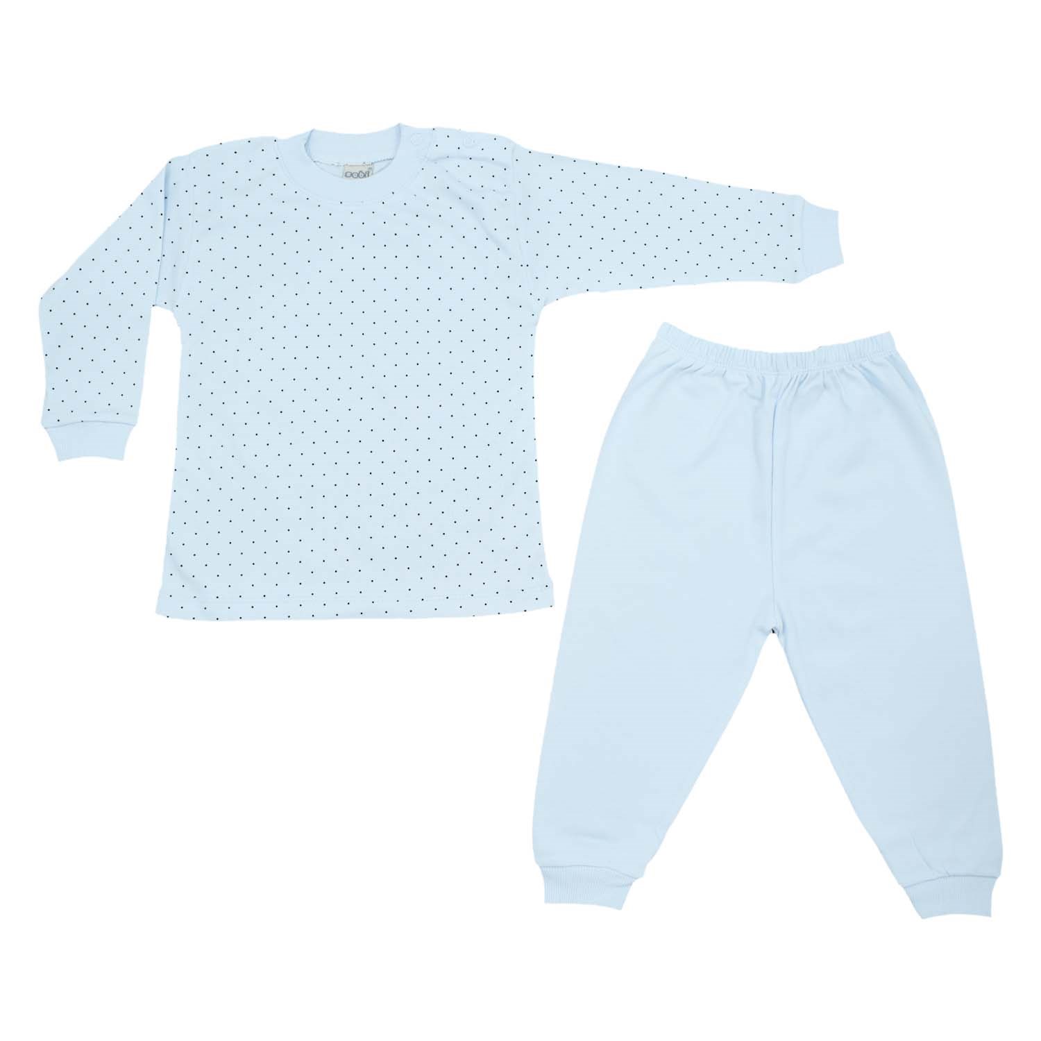 Sebi Bebe Nokta Puanlı Pijama Takımı 2417 Mavi