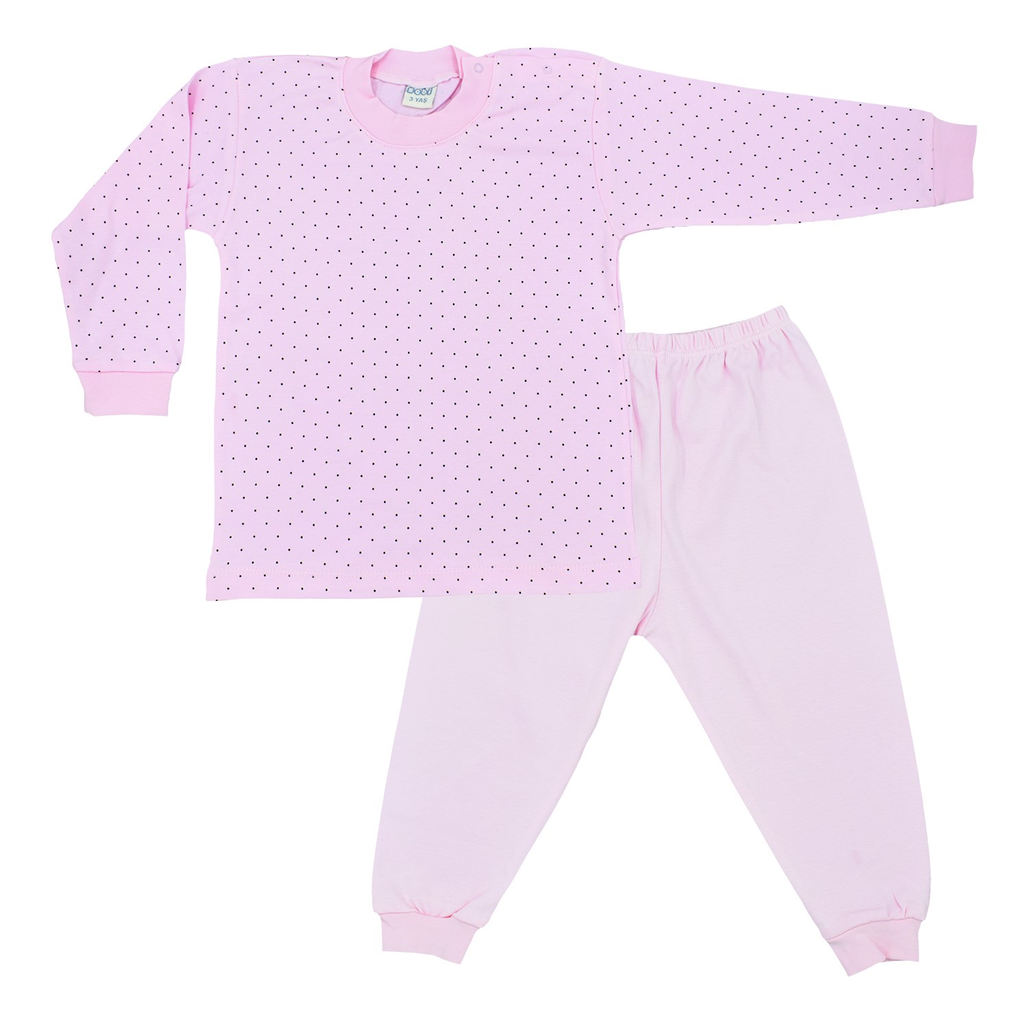 Sebi Bebe Nokta Puanlı Pijama Takımı 2417 Pembe