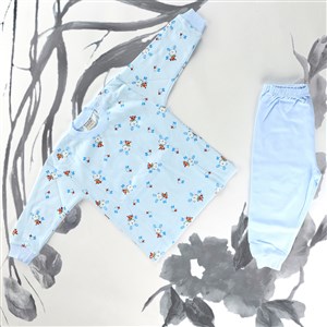 Sebi Bebe Tavşan Desenli Pijama Takımı 2419 Mavi