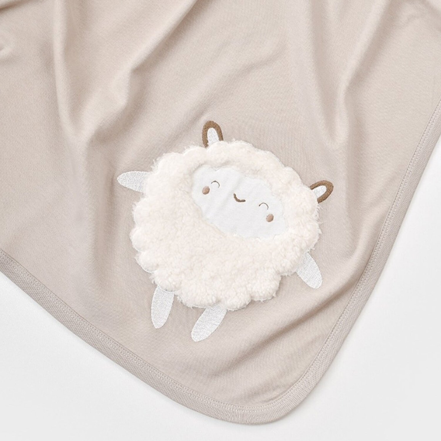 Biorganic Curly Sheep Bebek Battaniyesi 85x90 Cm Bej