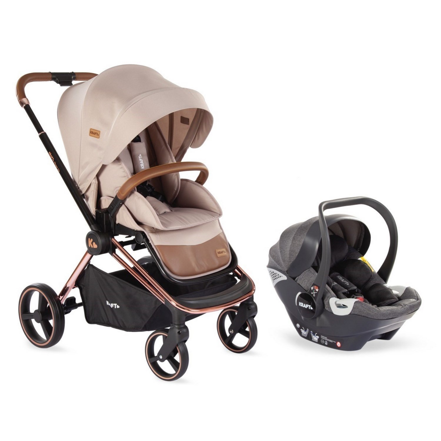 Kraft Cheer Up Travel Sistem Bebek Arabası Beige