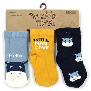Petit Minou 3'lü Hippo Bebek Çorabı 2178 Çok Renkli