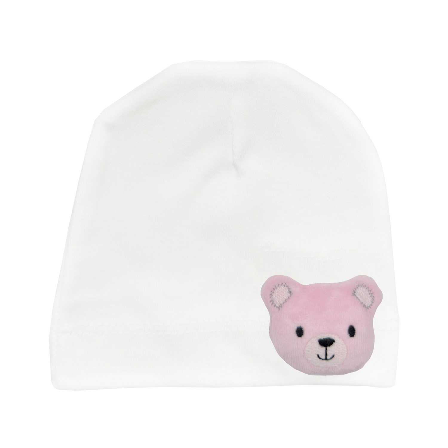 Bibaby Cute Animals Bebek Şapkası 72192 Beyaz-Pembe