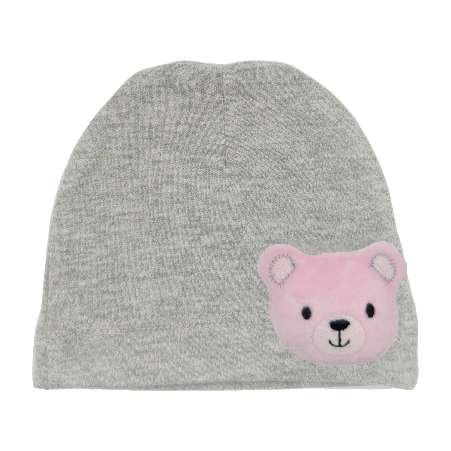 Bibaby Cute Animals Bebek Şapkas 72192 Gri-Pembe