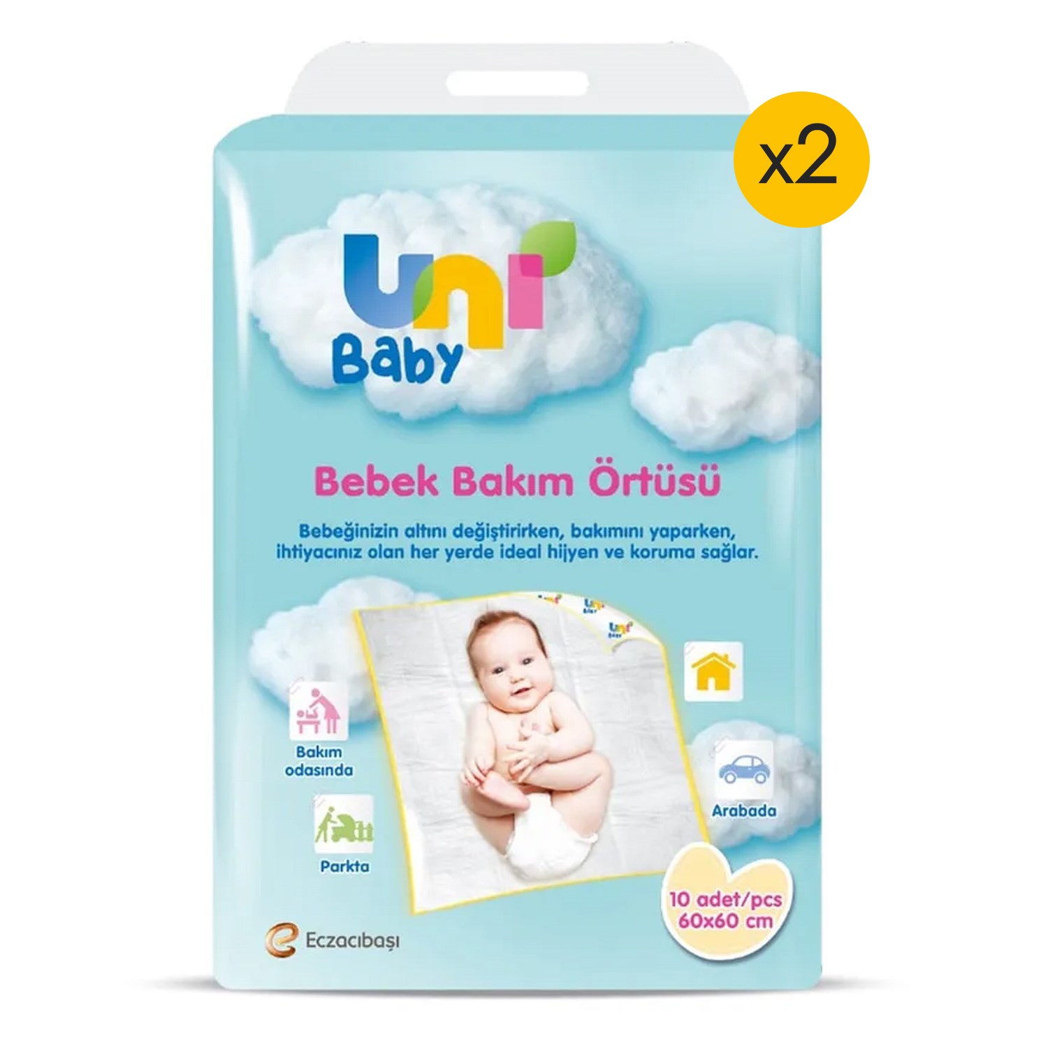 Uni Baby Bebek Bakım Örtüsü 10 Adet x 2 Paket 