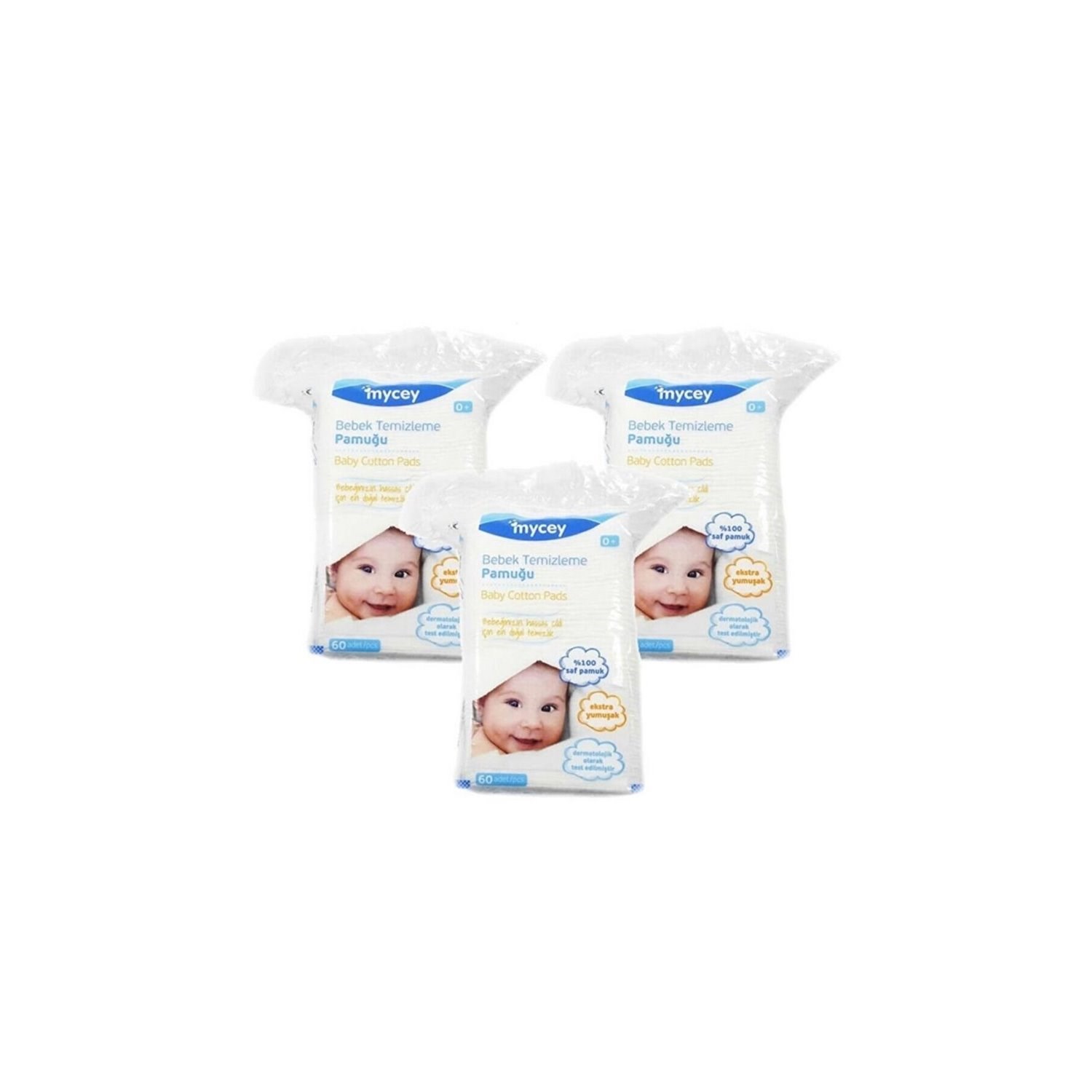 Mycey 3'Lü Bebek Temizleme Pamuğu 
