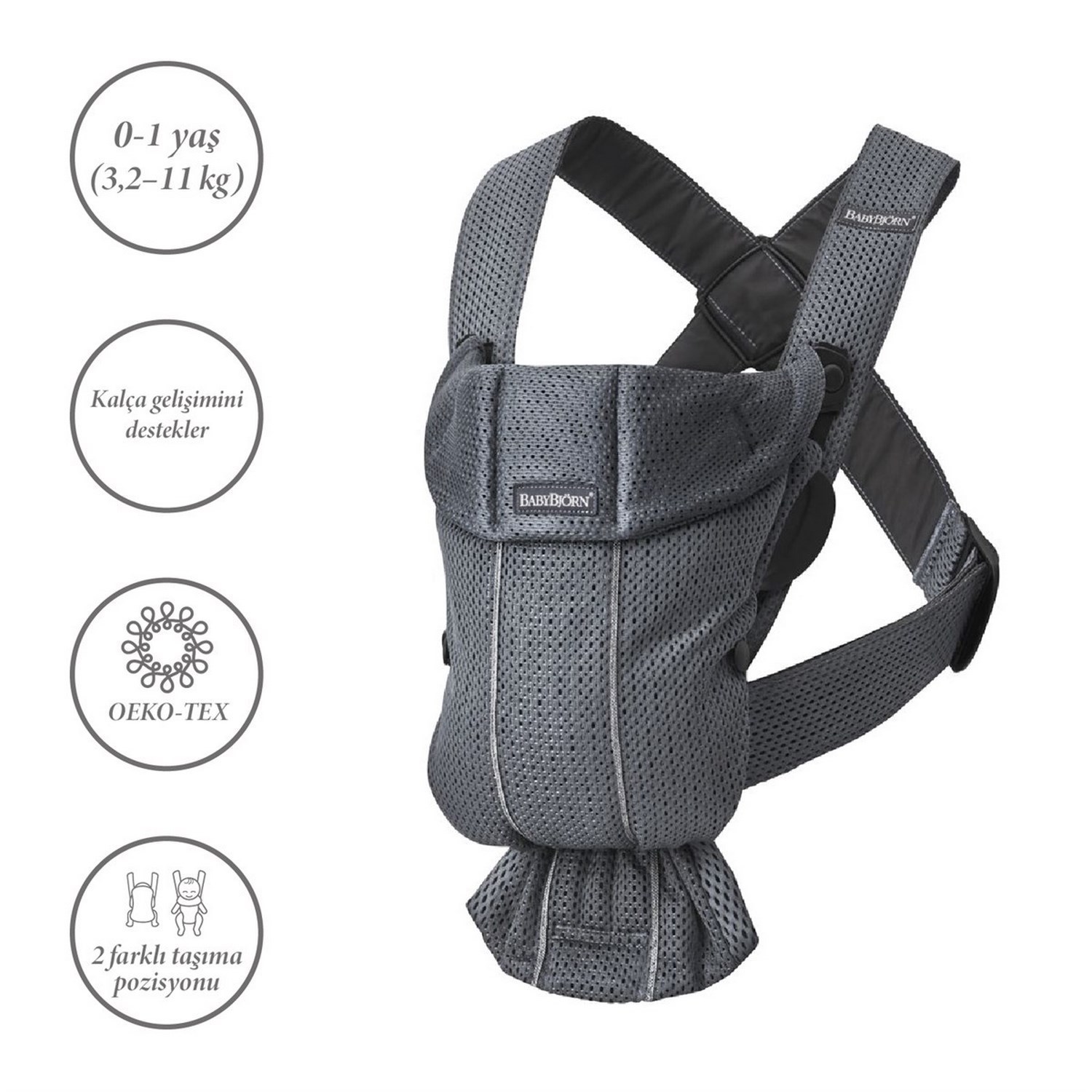 BabyBjörn Kanguru Mini 3D Mesh Anthracite