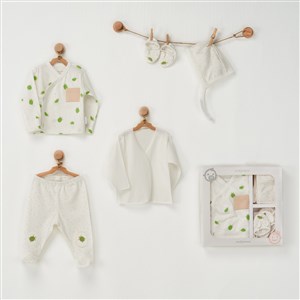 Andywawa Newborn 5'li Bebek Hastane Çıkış Seti AC22780R Ekru