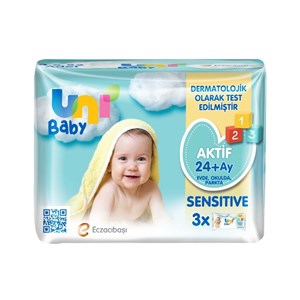 Uni Baby Aktif Sensitive Islak Mendil 3x52'li 