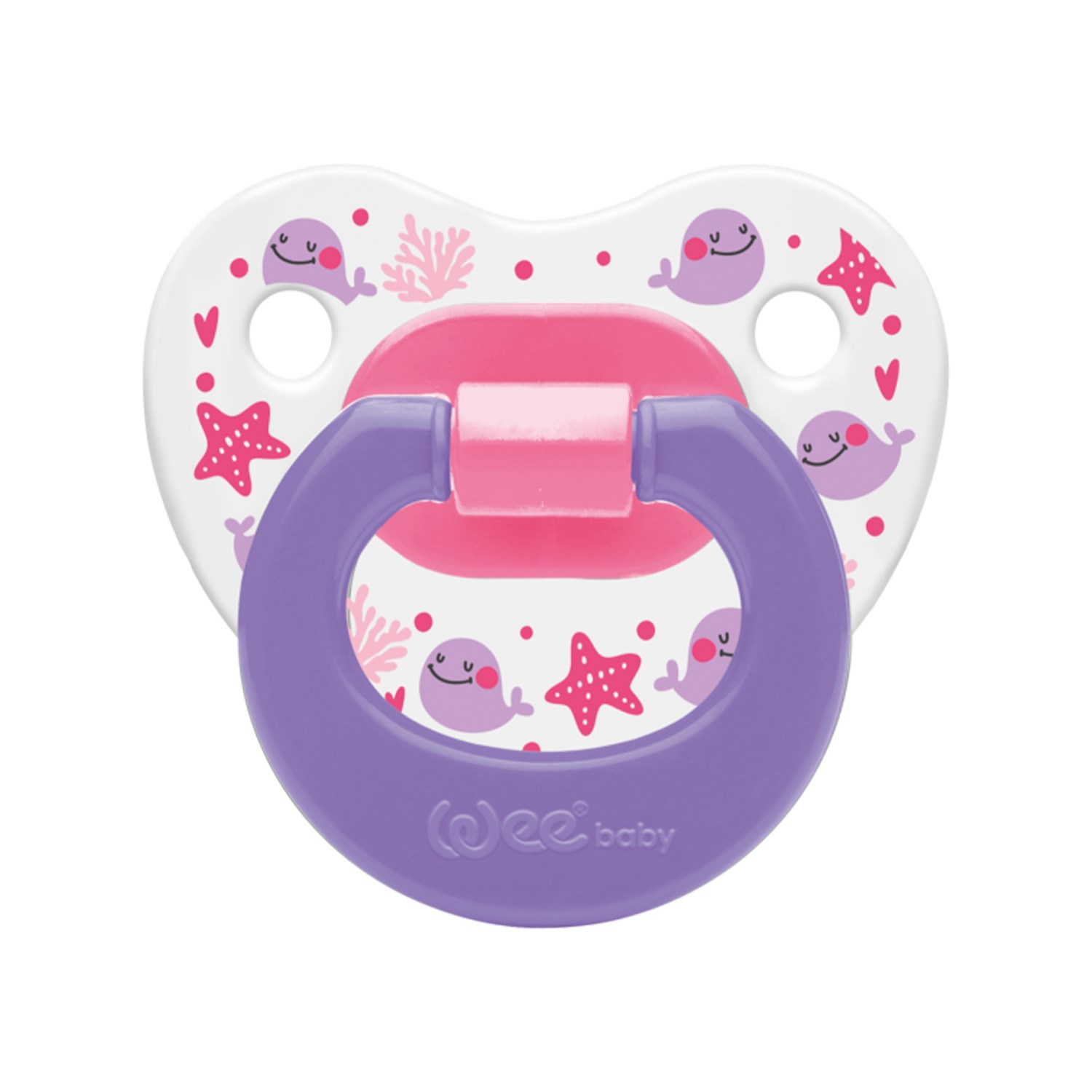 Wee Baby Desenli Damaklı Emzik No:1 0-6 Ay 833 Mor
