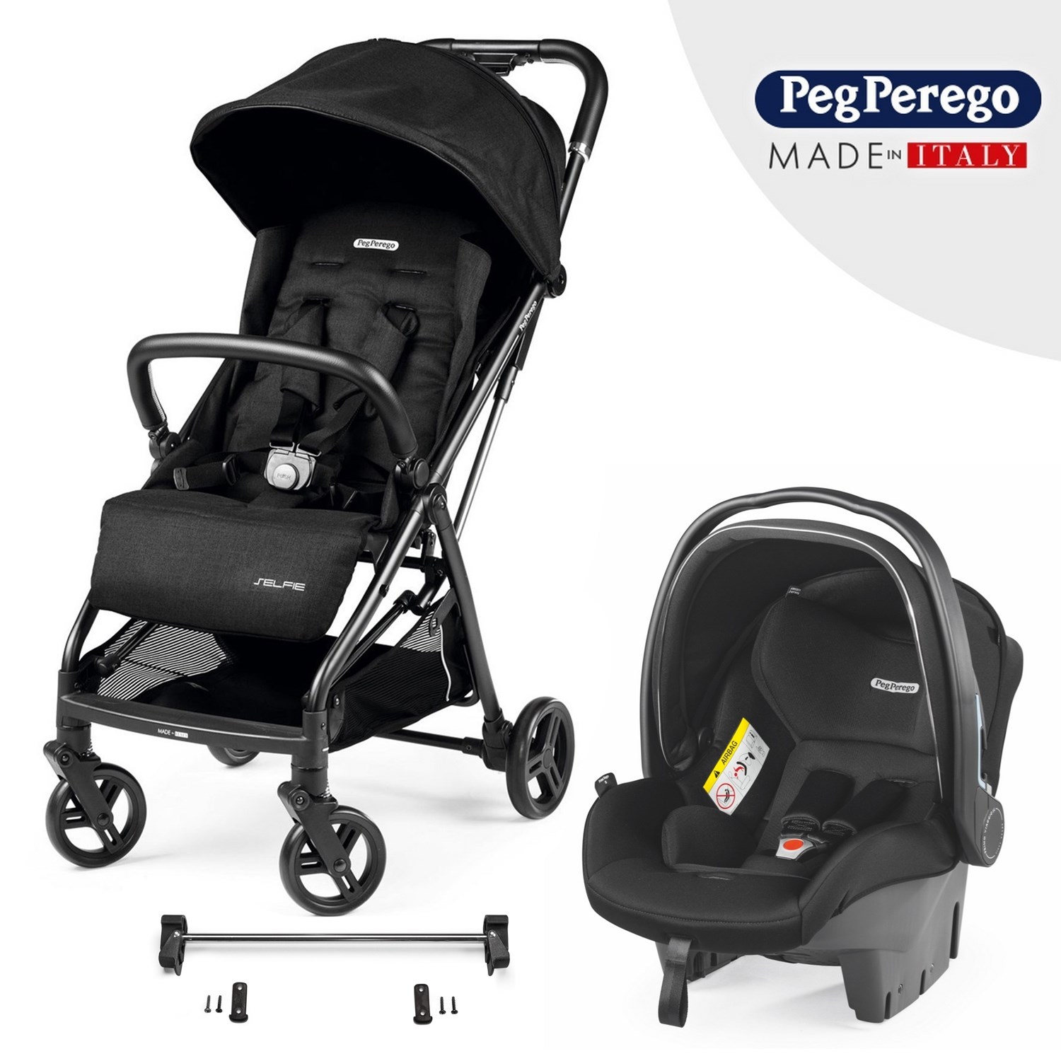 Peg Perego Selfi & Viaggio SL Travel Bebek Arabası Black Shine