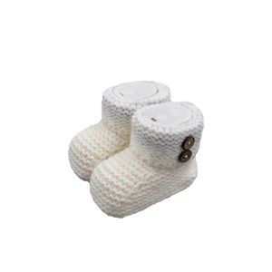 Andywawa Knit Booties Bebek Triko Patik AC23206 Ekru