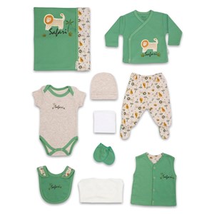 Bebitof Safari 10'lu Bebek Zıbın Seti 10043 Yeşil