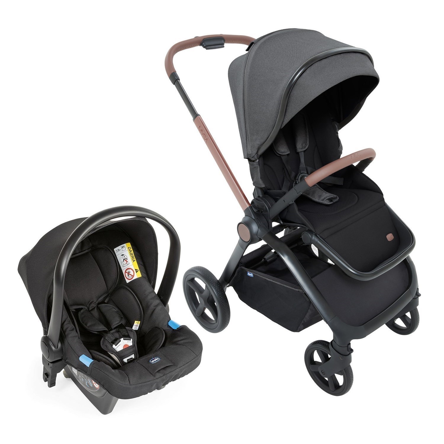 Chicco Duo Mysa Bebek Arabası  Black Satin
