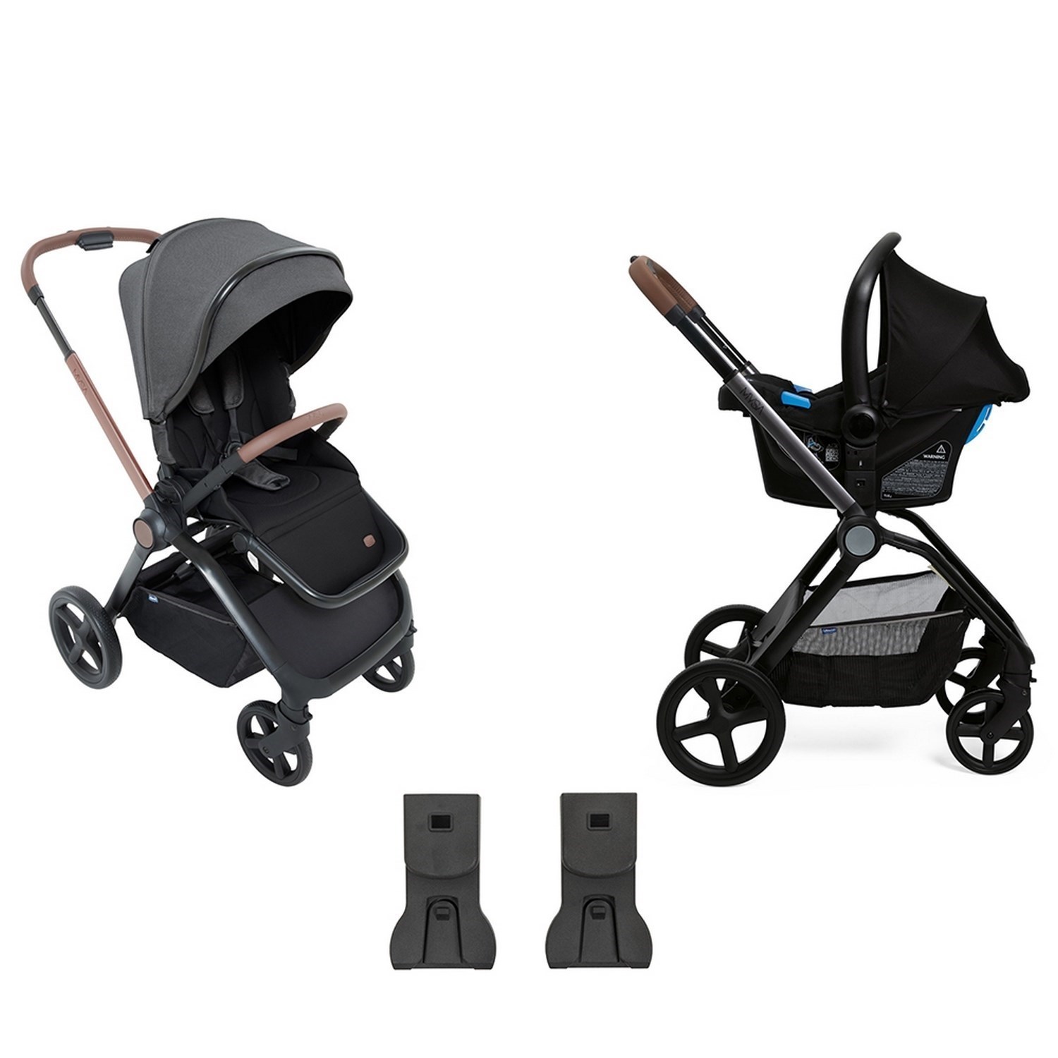 Chicco Duo Mysa Bebek Arabası  Black Satin