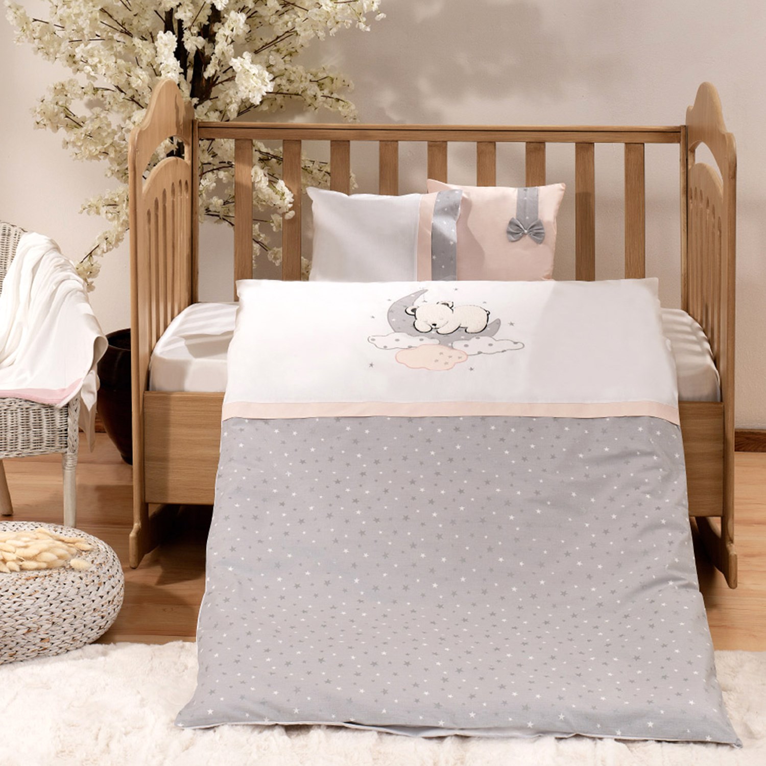 Fabu Baby Bear Nevresim Takımı 100x150 Cm 9400 Pudra