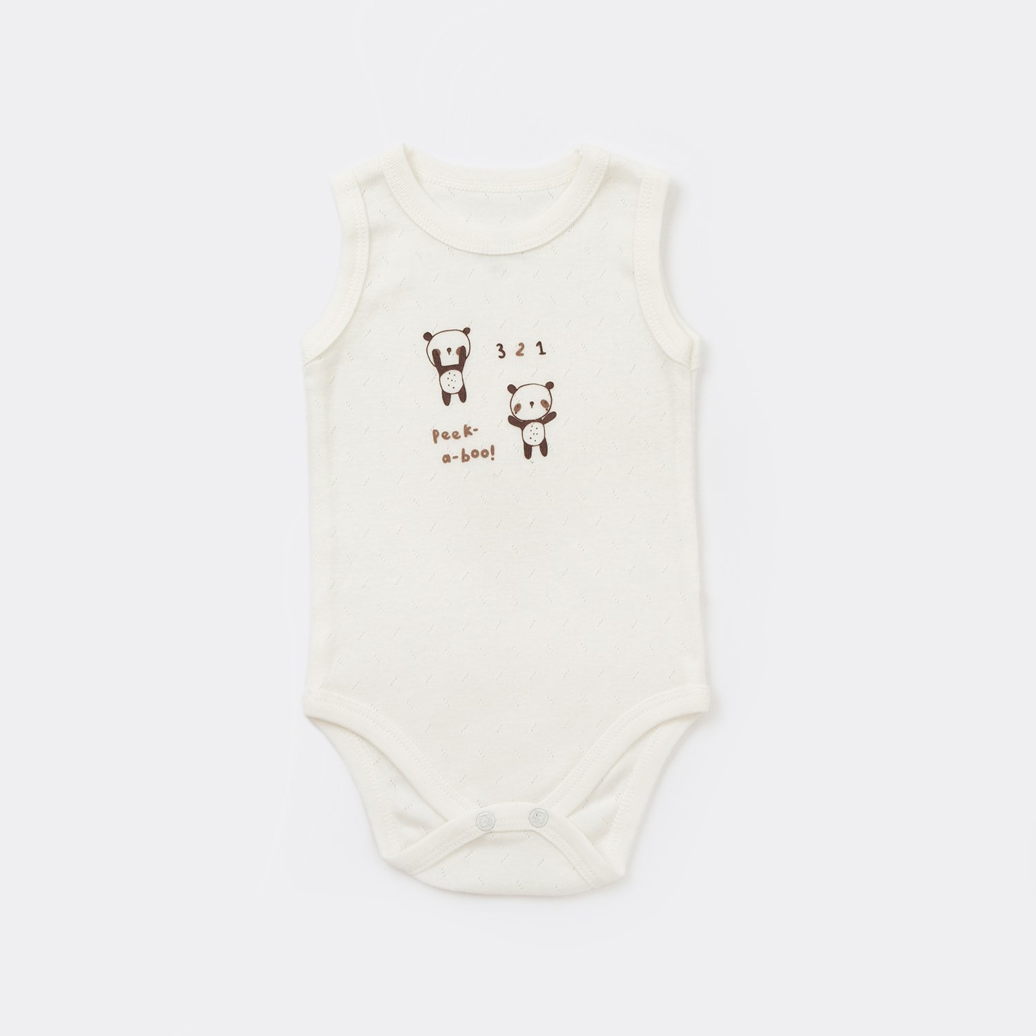 Bibaby Happy Pandas Atlet Bebek Body 56941 Ekru