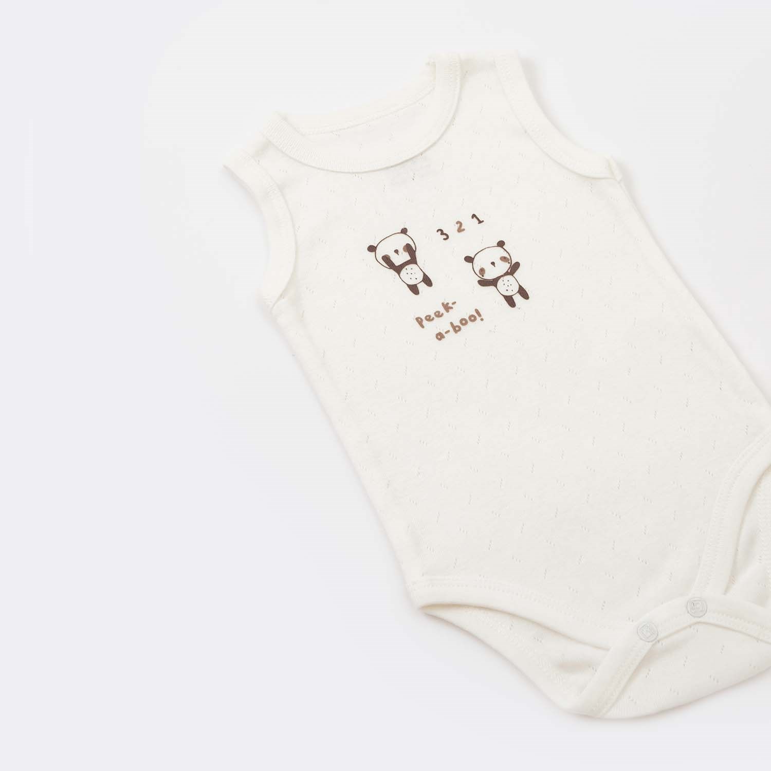 Bibaby Happy Pandas Atlet Bebek Body 56941 Ekru